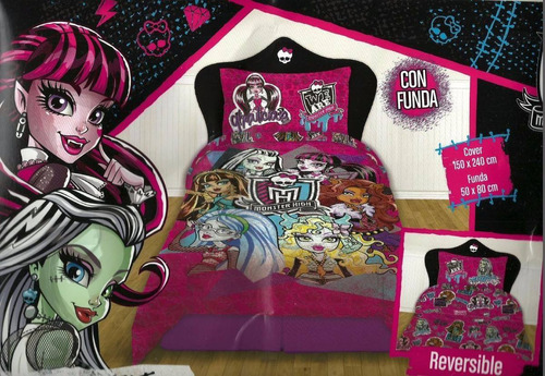 Cover Reversible Disney+ Funda+ Juego D Sabanas Monster High