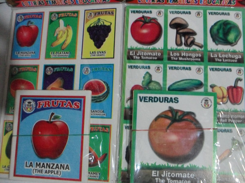 Gcg Lote 2 Juegos Loteria Frutas Verduras Ingles Español