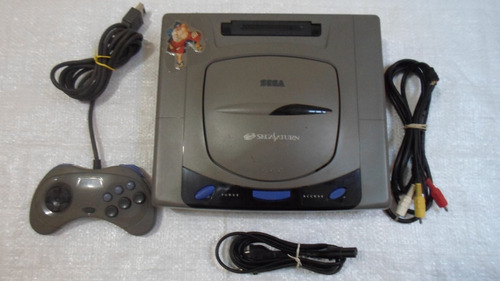 Sega Saturn Cinza Pronto Pra Jogar + Jogo Brinde