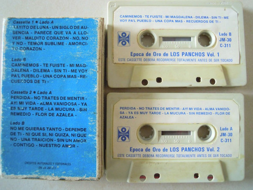 Los Panchos Casette Doble 30 Exitos Espoca De Oro De (Usado)
