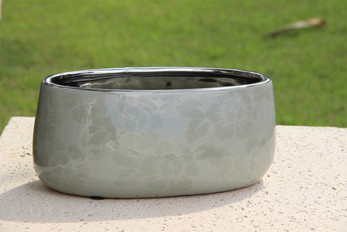 Imagem 4 de 5 de Vaso / Cachepo Cachepot Cerâmica Verde Florido - Bu067