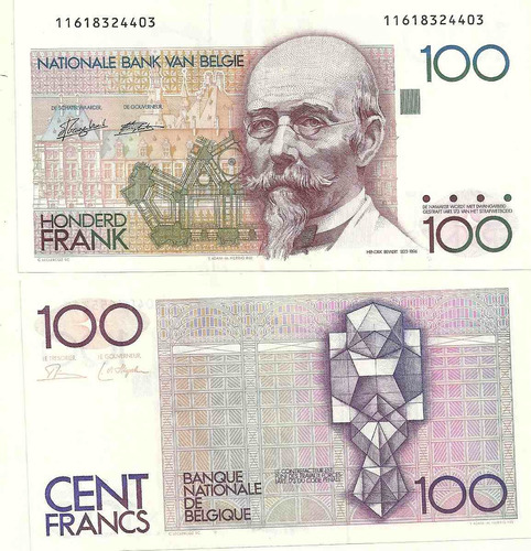 Billete De Belgica De 100 Francos Año 1982/94 Excelente