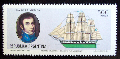 Argentina Barcos, Sello Gj 1915 Armada La Arg 80 Mint L5176