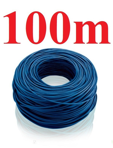 Cabo Rede Cat6 Azul Rolo 100m Internet Caixa Cx