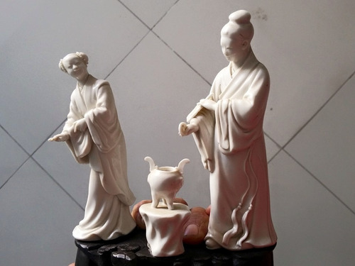 Antigua Figura De Porcelna Blanc Chine Gratis Envio