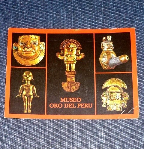 Postal Museo De Oro Del Perú Máscara Vicus Tumi Chimú Venus