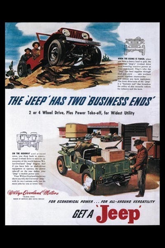 Poster Carteles Antiguos De Chapa 60x40cm Jeep Au-259