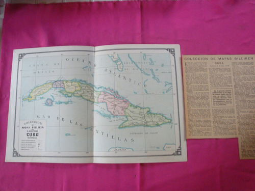 Antigua Lamina Billiken Mapa Cuba - Por A. Bemporat