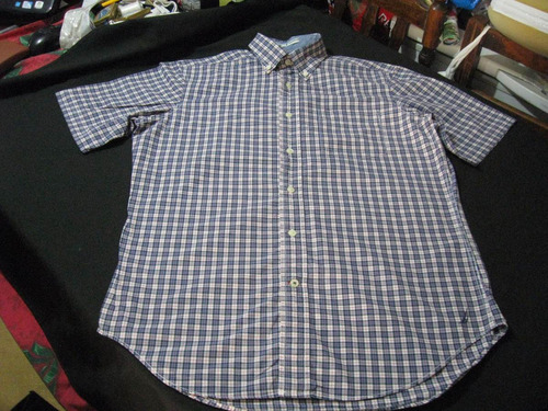 Camisa Sport Nautica Talla S Manga Corta Cuadrille Impecable