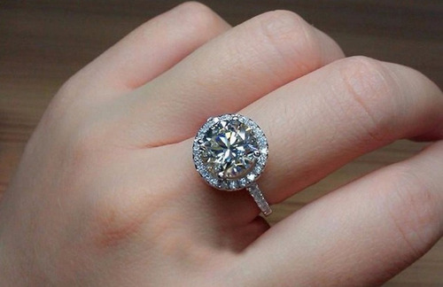 Anillo Compromiso Solitario Con Incrustaciones Zircones Sz 6