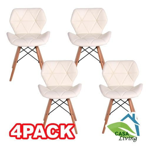 Silla De Eames Comedor Tapizado  Ecocuero  (x4)