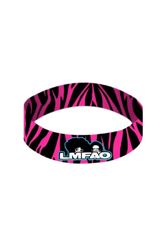 Hot Topic Muñequera Pulsera Lmfao Pink Zebra Rubber Bracelet