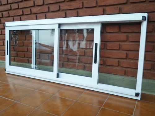 Ventana Modena 180x60 Vidrio Entero En Aluminio Blanco