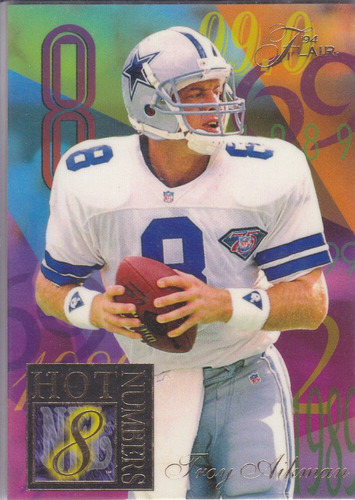 1994 Flair Hot Numbers Troy Aikman Qb Cowboys