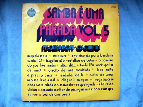Samba E Uma Parada Vol. 5 Pesquisa Ibope, Os Caretas, Vinilo