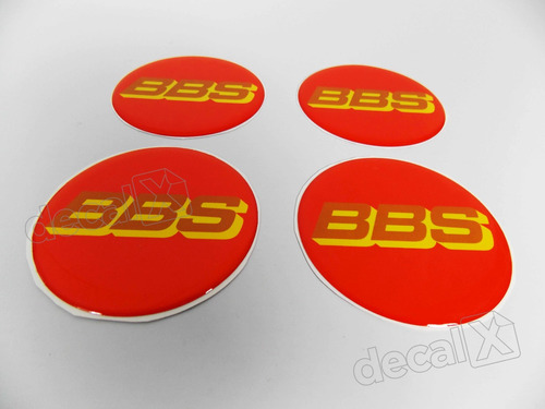 Emblema Adesivos Centro Roda Bbs 90mm Laranja Resinado Re63