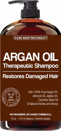 Shampoo De Aceite De Argán Pure Body Naturals 16 Onzas