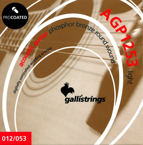 Cuerdas Guitarra Acustica 12 53  Gallistrings Anti Oxidacion