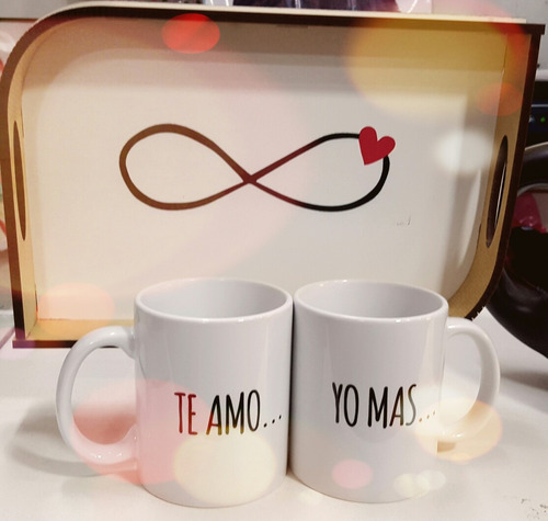Set Desayuno Bandeja 2 Tazas Personalizadas San Valentin