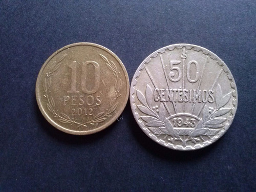 Moneda Uruguay 50 Centavos 1943 Plata (c1 Classic)