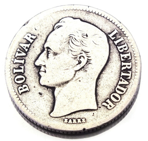 Moeda De 1 Bolivar 1935 Venezuela Em Prata 835 27,2mm M1317