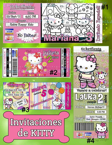 Invitaciones De Kitty-invitaciones Infantiles-kitty