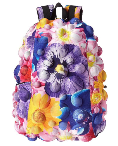 Mochila 3d Flores Burbujas Relieve Backpack Laptop Madpax