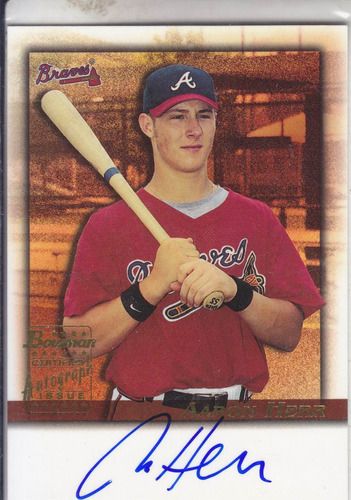 2001 Bowman Autografo Aaron Herr Braves