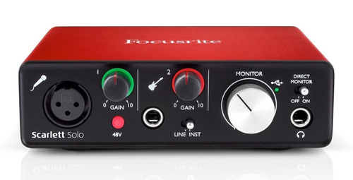 Interface Placa Focusrite Usb Scarlett Solo 2a Geração 1 Ano