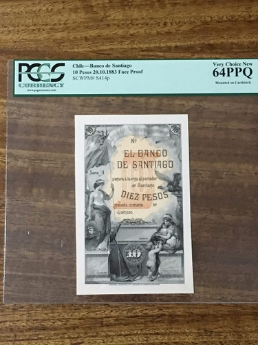 Billete De Chile 1 Peso Banco De Santiago Catalogo N° S414p