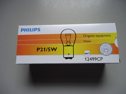Lampada Comum 2 P 12v P21/5w Philips 12499 1034 Caixa C/ 10