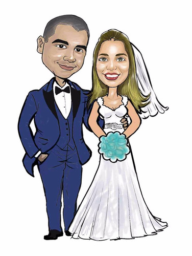 Noivos Convite Casamento Caricatura Personalizada Compre Já