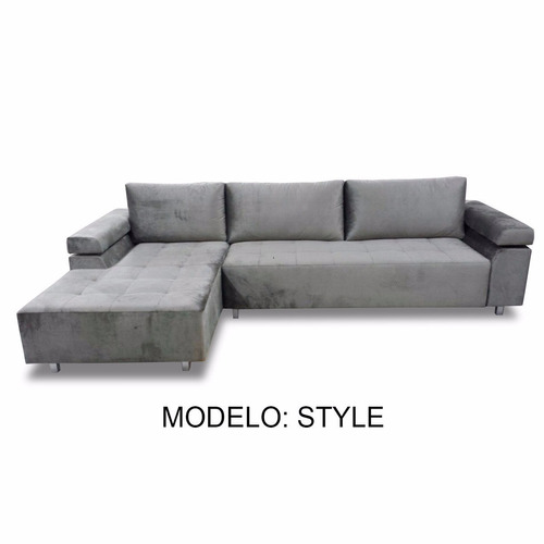 Sofá 3 Lugares Com Chaise 2.60m - Mod Style - (tecido Suede)