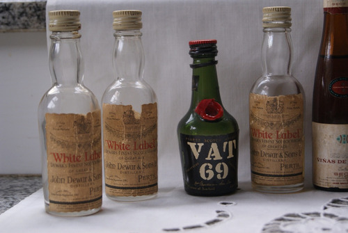 Botella Miniatura Whisky Dewar X 3