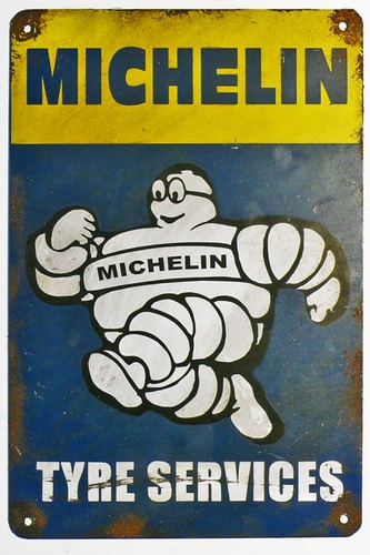 Carteles Antiguo De Chapa Gruesa 30x45cm Michelin Pe-150