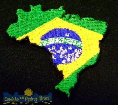 Patch Mapa Com Bandeira Do Brasil 60x60mm Ótima Qualidade