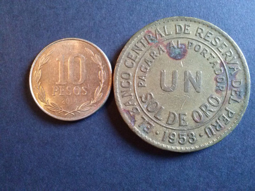 Moneda Perú Un Sol De Oro Bronce 1953 Escasa (c18)