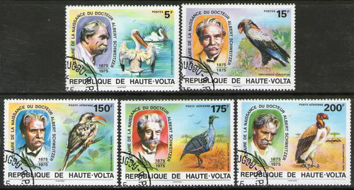 Alto Volta 3 Series X 17 Sellos Usados Fauna = Aves 1975-81