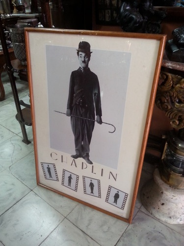 Cuadro De Postal Antiguo De Charles Chaplin
