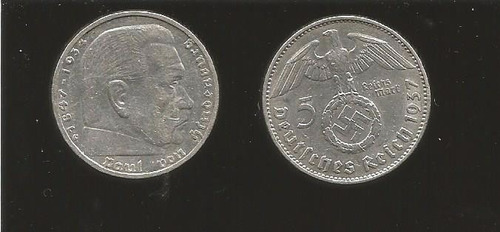 Moneda De 5 Marcos Alemania Nazi