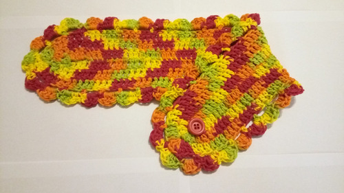 Bufanda Corta De Verano, Crochet, Ideal Para Un Regalo