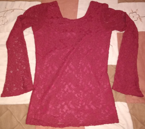 Remera De Mujer Manga Larga De Encaje Marca Akiabara