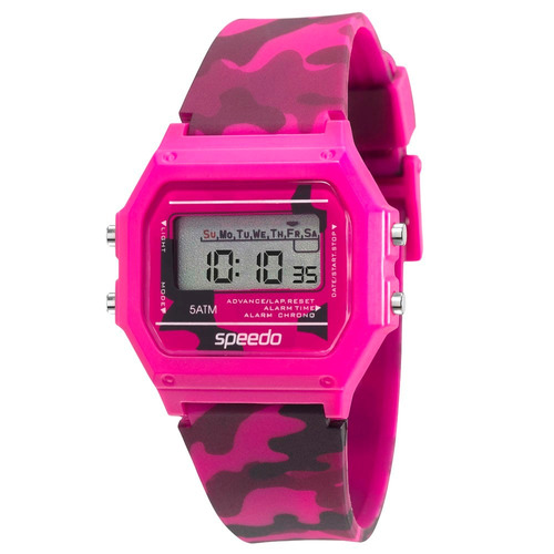 Relógio Feminino Speedo Fachion Digital  Rosa Camuflado