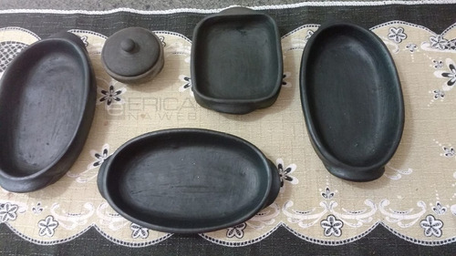 Kit 4 Mini Tabuleiro Barro E Pimenteira Para Servir Petiscos
