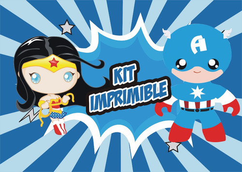 Kit Imprimible De Cumpleaño Super Héroes Personalizados