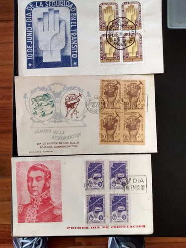 Filatelia Lote Sobre Postal  Dia Emision 1946/47/48 Argentin