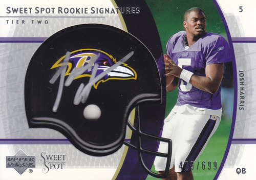 2004 Sweet Spot Rookie Autografo Helmet Josh Harris /699