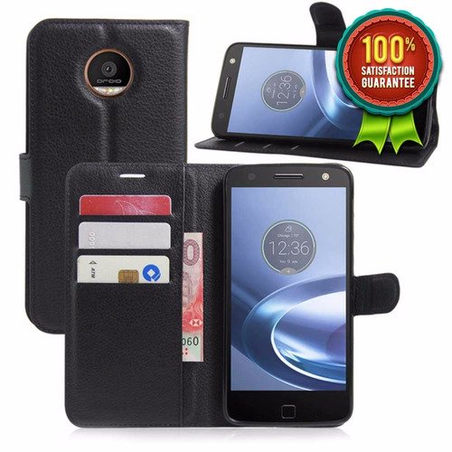 Funda tipo cartera para Moto Z Play con película de vidrio