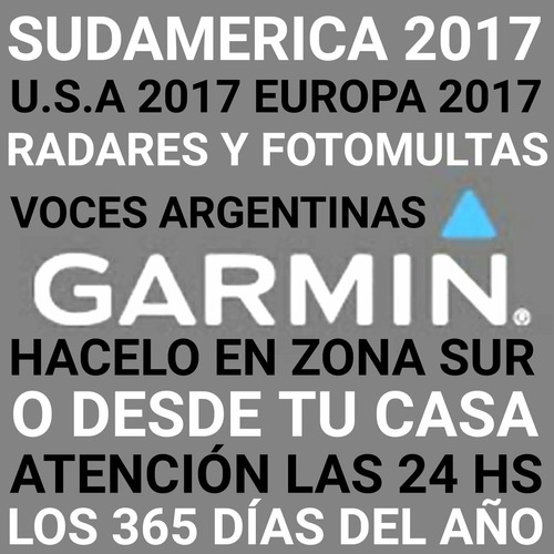 Memoria + Mapas Garmín Argentina Brazil Usa Europa