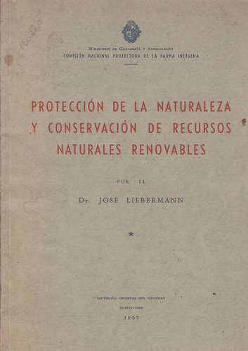 Liebermann Conservacion Recursos Naturales Renovables 1957
